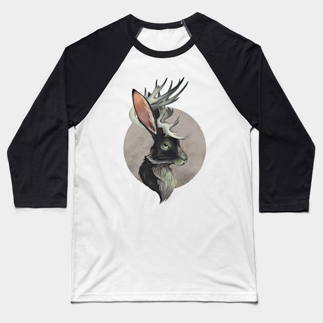 Jackalope Baseball T-Shirt by KanizoArt